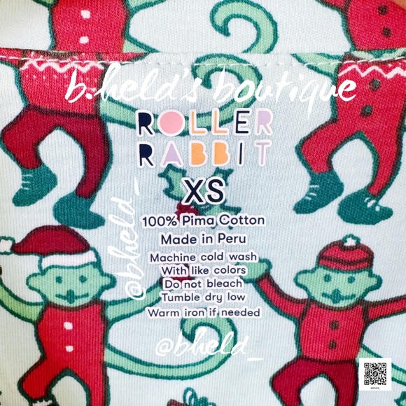 Roller Rabbit Monkey Mas Polo Pajamas in Mint Green Size XS Brand New NWT - Picture 6 of 16